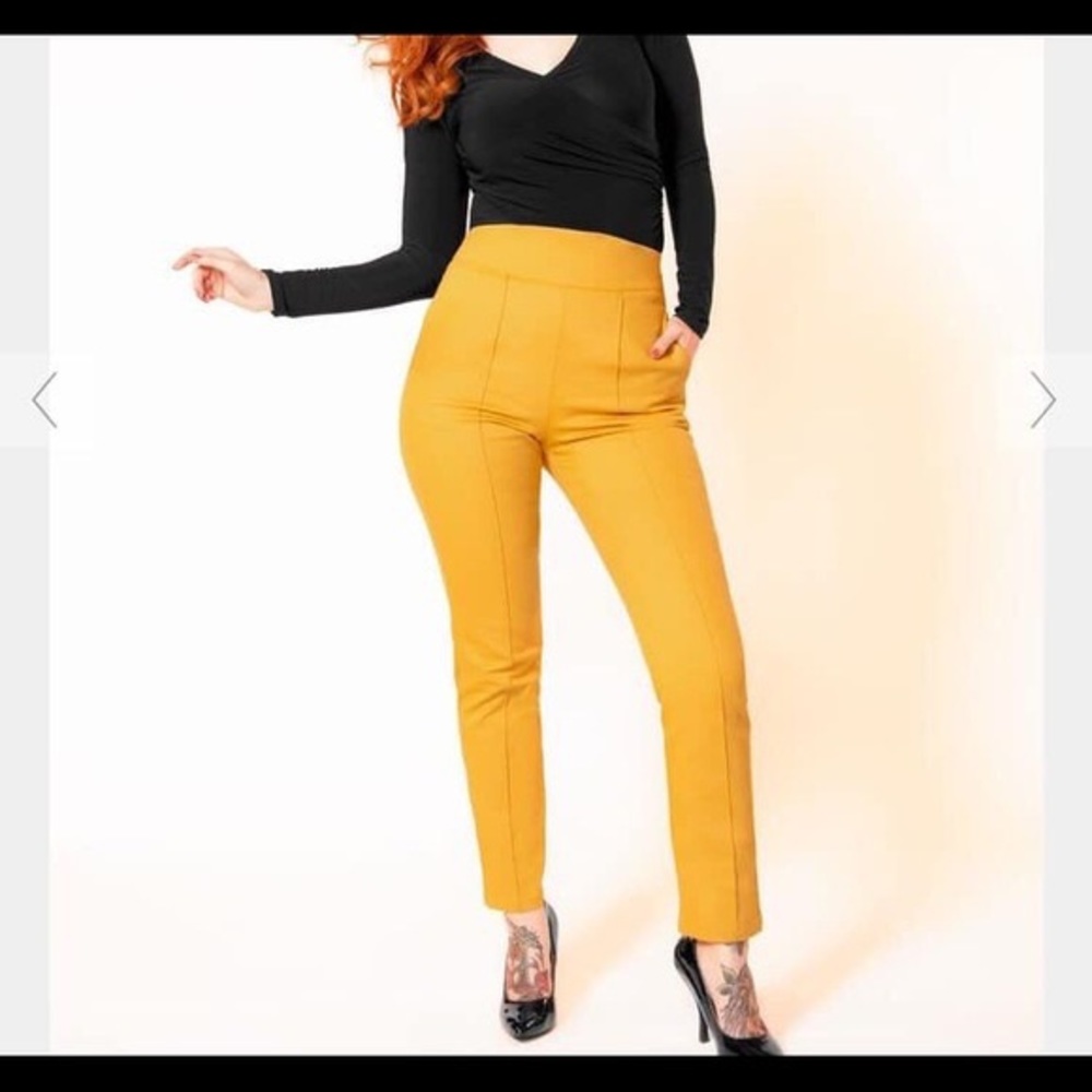 2X Mustard Yellow Trousers